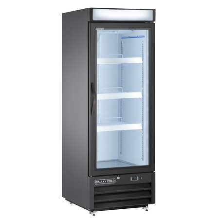 MAXX COLD Refrigerator 12 cu.ft., Single Door, Comm. Merchandiser, Black/Glass MXM1-16RB